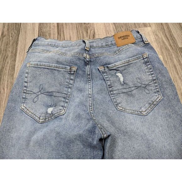 Denizen From Levis Womens Size 9 Distressed Embroidered Tapered Denim Mom Jeans - Picture 3 of 11